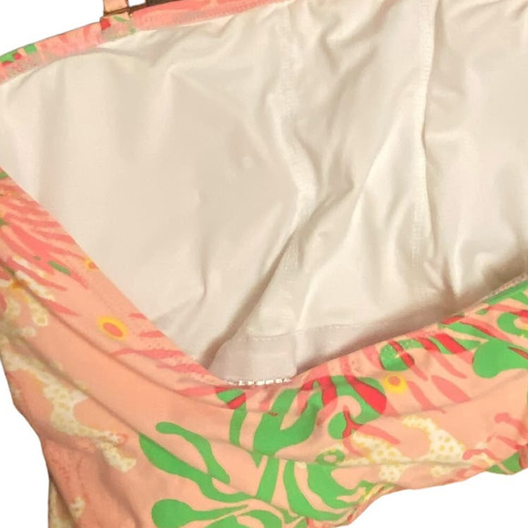 Lilly Pulitzer One-Piece Pink Swimsuit Adjustable Ruched‎ Side Ties High Cut Leg - Picture 9 of 11